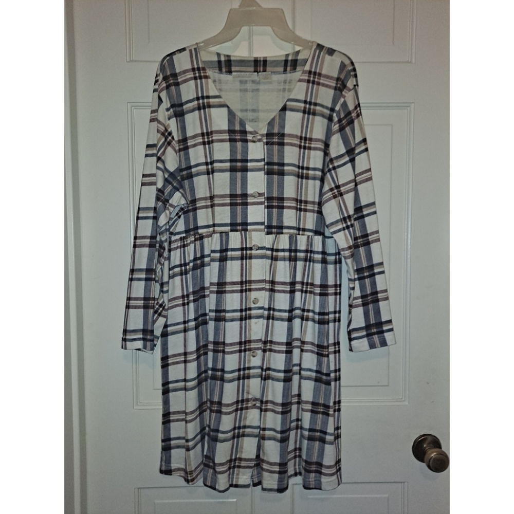 Sasson Intimates plaid long sleeve dress vintage holiday winter party costume